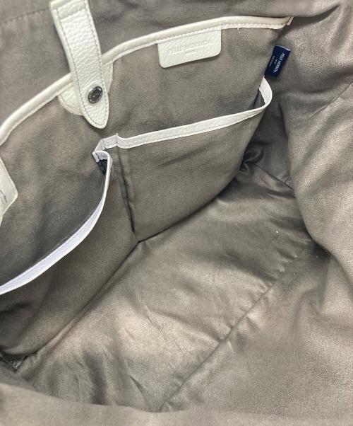 PELLE MORBIDA（ペッレモルビダ）PELLE MORBIDA (ペッレモルビダ) レザートートバッグ アイボリー×グレーの古着・服飾アイテム