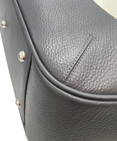 PELLE MORBIDA（ペッレモルビダ）PELLE MORBIDA (ペッレモルビダ) レザートートバッグ アイボリー×グレーの古着・服飾アイテム
