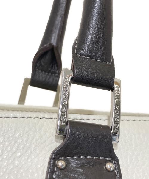 PELLE MORBIDA（ペッレモルビダ）PELLE MORBIDA (ペッレモルビダ) レザートートバッグ アイボリー×グレーの古着・服飾アイテム