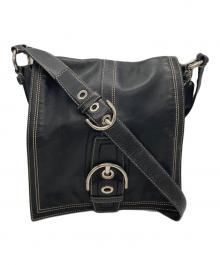 COACH（コーチ）の古着「バックルレザーショルダーバッグ」｜ブラック