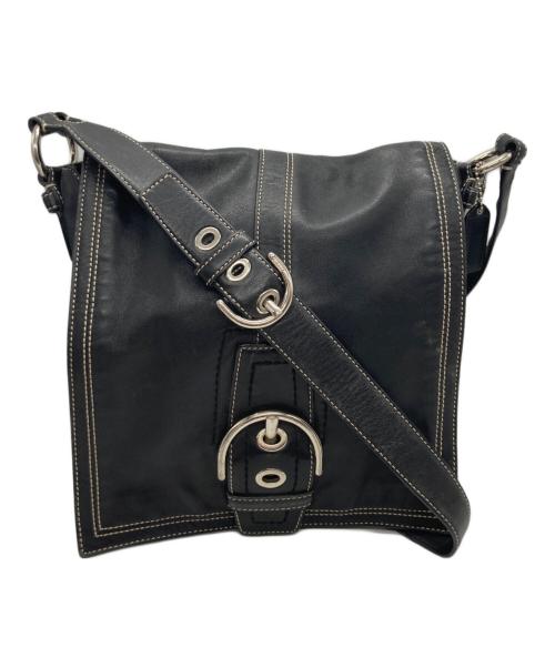 COACH（コーチ）COACH (コーチ) バックルレザーショルダーバッグ ブラックの古着・服飾アイテム