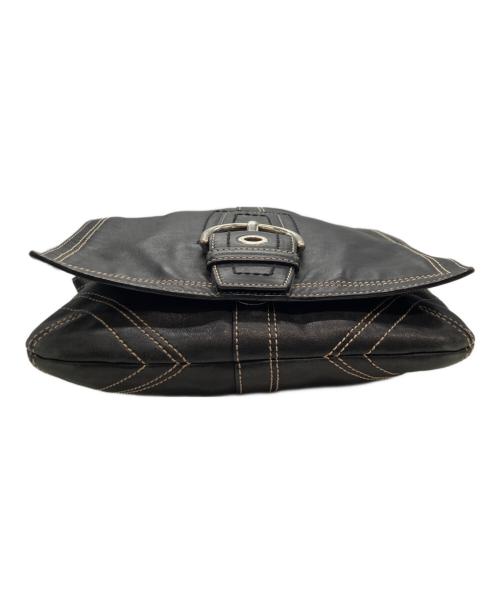 COACH（コーチ）COACH (コーチ) バックルレザーショルダーバッグ ブラックの古着・服飾アイテム