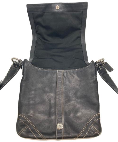 COACH（コーチ）COACH (コーチ) バックルレザーショルダーバッグ ブラックの古着・服飾アイテム