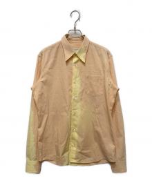 DRIES VAN NOTEN（ドリスヴァンノッテン）の古着「カラーブロックシャツ」｜オレンジ×イエロー