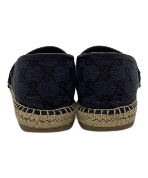 GUCCI（グッチ）GUCCI (グッチ) キャンバス×レザー エスパドリーユ ブラック サイズ:37の古着・服飾アイテム