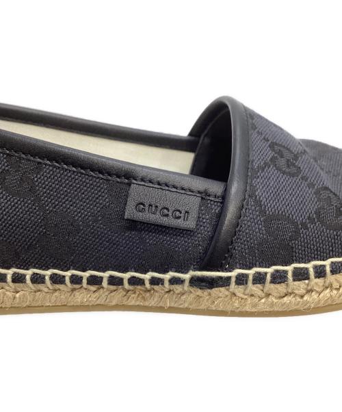 GUCCI（グッチ）GUCCI (グッチ) キャンバス×レザー エスパドリーユ ブラック サイズ:37の古着・服飾アイテム