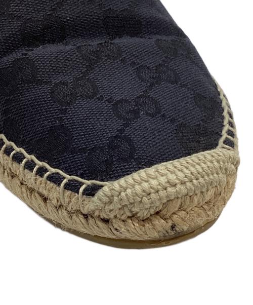 GUCCI（グッチ）GUCCI (グッチ) キャンバス×レザー エスパドリーユ ブラック サイズ:37の古着・服飾アイテム