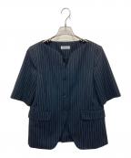 EMOELLEエモエレ）の古着「スリットネックハーフスリーブジャケット」｜ブラック