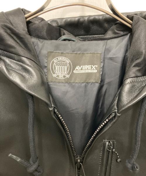 AVIREX（アヴィレックス）AVIREX (アヴィレックス) コンフォータブル レザー パーカー マーク2 ブラック サイズ:XLの古着・服飾アイテム
