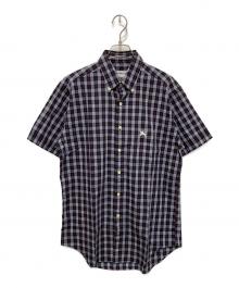 Burberry's（バーバリーズ）の古着「ホース刺繍ノヴァチェックシャツ」｜ネイビー×レッド