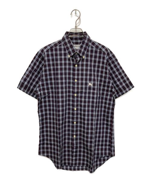 Burberry's（バーバリーズ）Burberry's (バーバリーズ) ホース刺繍ノヴァチェックシャツ ネイビー×レッド サイズ:Mの古着・服飾アイテム