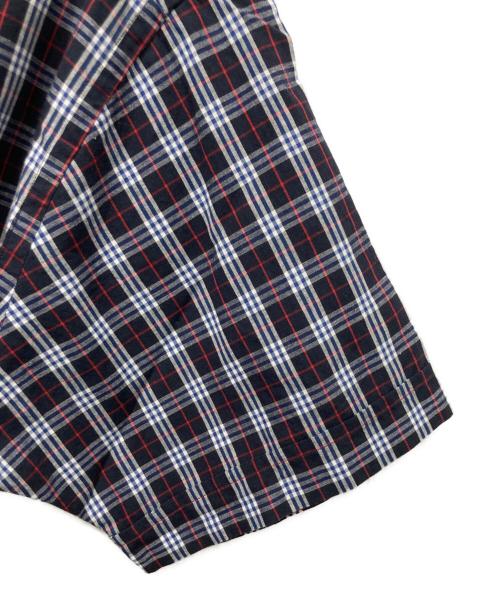 Burberry's（バーバリーズ）Burberry's (バーバリーズ) ホース刺繍ノヴァチェックシャツ ネイビー×レッド サイズ:Mの古着・服飾アイテム