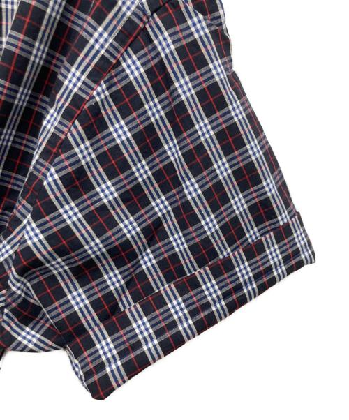 Burberry's（バーバリーズ）Burberry's (バーバリーズ) ホース刺繍ノヴァチェックシャツ ネイビー×レッド サイズ:Mの古着・服飾アイテム