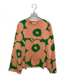 marimekko（マリメッコ）の古着「ウニッコプリントカットソー」｜オレンジ×グリーン