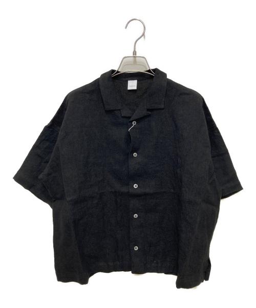 KAGURE（カグレ）kagure (カグレ) リネンラミーオープンカラーシャツ ブラック サイズ:FREE 未使用品の古着・服飾アイテム