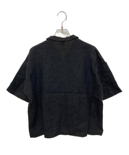 KAGURE（カグレ）kagure (カグレ) リネンラミーオープンカラーシャツ ブラック サイズ:FREE 未使用品の古着・服飾アイテム