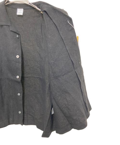 KAGURE（カグレ）kagure (カグレ) リネンラミーオープンカラーシャツ ブラック サイズ:FREE 未使用品の古着・服飾アイテム