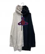 Vivienne Westwood RED LABELヴィヴィアンウエストウッドレッドレーベル）の古着「バイカラーパーカーワンピース」｜グレー×ブラック