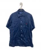 POLO RALPH LAURENポロ・ラルフローレン）の古着「クラシックフィット半袖リネンシャツ」｜ネイビー