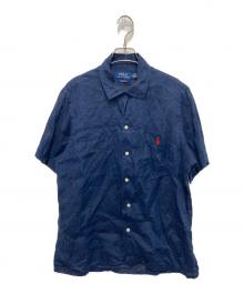 POLO RALPH LAUREN（ポロ・ラルフローレン）の古着「クラシックフィット半袖リネンシャツ」｜ネイビー