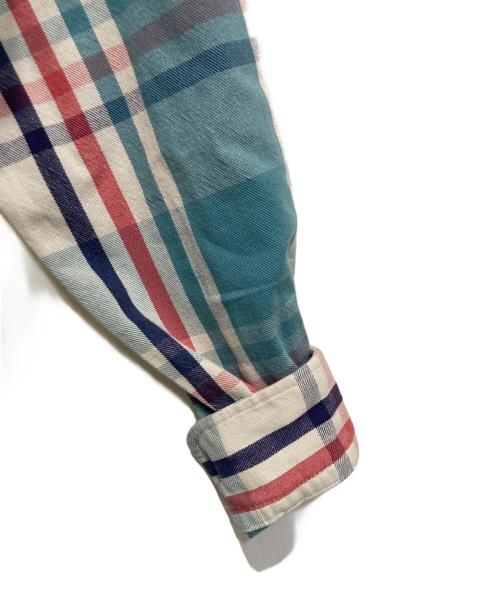POLO RALPH LAUREN（ポロ・ラルフローレン）POLO RALPH LAUREN (ポロ・ラルフローレン) ポニー刺繍シャツ ブルー×レッド サイズ:Sの古着・服飾アイテム