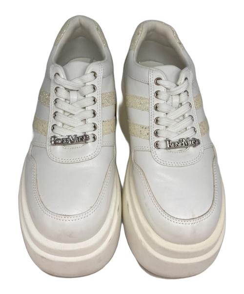 Rose Muse（ロゼミューズ）ROSE MUSE (ロゼミューズ) Glitter point sneakers ホワイト サイズ:Lの古着・服飾アイテム