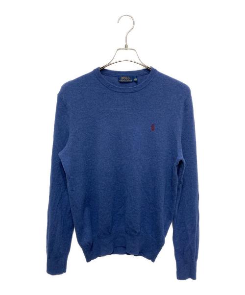 POLO RALPH LAUREN（ポロ・ラルフローレン）POLO RALPH LAUREN (ポロ・ラルフローレン) メリノウールニット ブルー サイズ:Sの古着・服飾アイテム