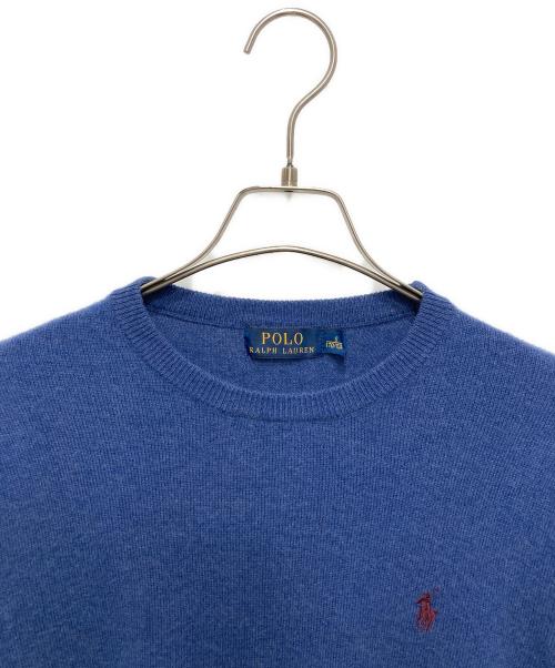 POLO RALPH LAUREN（ポロ・ラルフローレン）POLO RALPH LAUREN (ポロ・ラルフローレン) メリノウールニット ブルー サイズ:Sの古着・服飾アイテム
