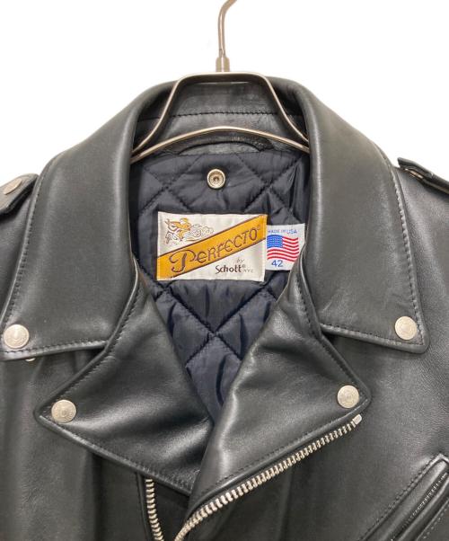 Schott（ショット）Schott (ショット) 618 RIDERS/レザーライダースジャケット ブラック サイズ:US42の古着・服飾アイテム