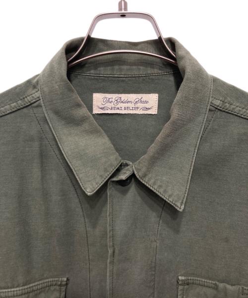 REMI RELIEF（レミレリーフ）REMI RELIEF (レミレリーフ) BEAMS PLUS (ビームスプラス) 別注ミリタリーシャツ カーキ サイズ:Lの古着・服飾アイテム