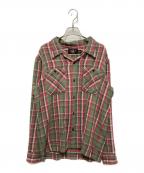 RRLダブルアールエル）の古着「チェックツイルキャンプシャツ」｜グリーン