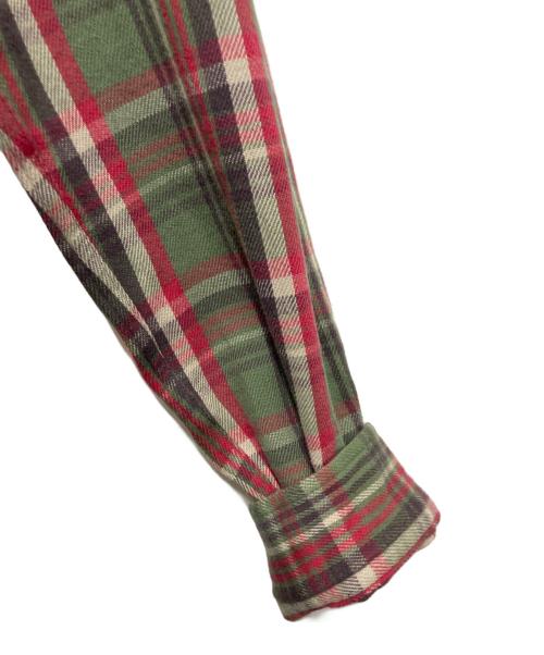 RRL（ダブルアールエル）RRL (ダブルアールエル) チェックツイルキャンプシャツ グリーン サイズ:Mの古着・服飾アイテム