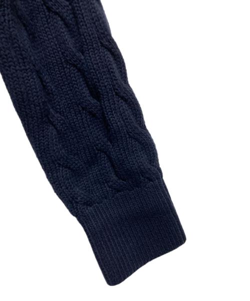 POLO RALPH LAUREN（ポロ・ラルフローレン）POLO RALPH LAUREN (ポロ・ラルフローレン) ケーブルニットコットンクルーネックカーディガン ネイビー サイズ:Ⅼの古着・服飾アイテム