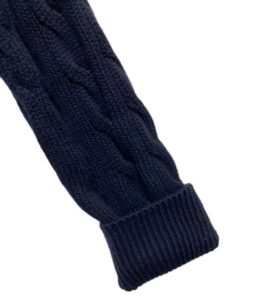 POLO RALPH LAUREN（ポロ・ラルフローレン）POLO RALPH LAUREN (ポロ・ラルフローレン) ケーブルニットコットンクルーネックカーディガン ネイビー サイズ:Ⅼの古着・服飾アイテム