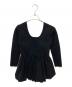 L'AUBE BLANC（ローブ ブラン）の古着「Balloon peplum Knit tops／バルーンペプラムニットトップス」｜ブラック