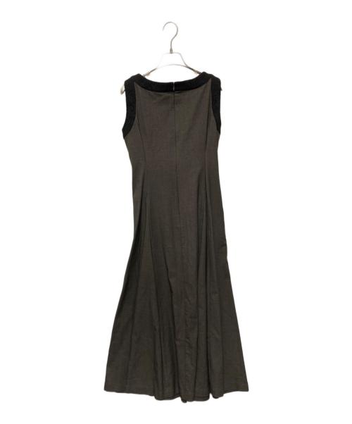L'Or（ロル）L'Or (ロル) Contrast Flare Dress グレー サイズ:FREEの古着・服飾アイテム