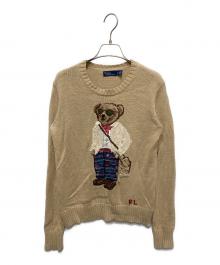 POLO RALPH LAUREN（ポロ・ラルフローレン）の古着「ポロベアコットンヘンプニット」｜ベージュ