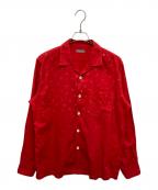 COMME des GARCONS HOMMEコムデギャルソン オム）の古着「ペイズリー柄オープンカラーシャツ」｜レッド