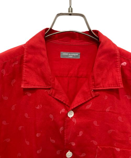 COMME des GARCONS HOMME（コムデギャルソン オム）COMME des GARCONS HOMME (コムデギャルソン オム) ペイズリー柄オープンカラーシャツ レッド サイズ:FREEの古着・服飾アイテム