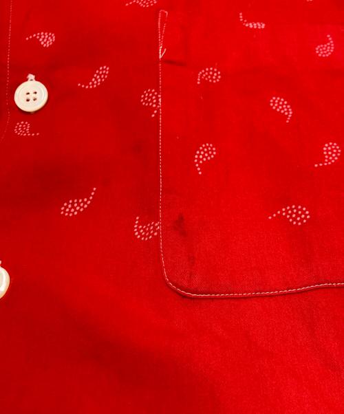 COMME des GARCONS HOMME（コムデギャルソン オム）COMME des GARCONS HOMME (コムデギャルソン オム) ペイズリー柄オープンカラーシャツ レッド サイズ:FREEの古着・服飾アイテム