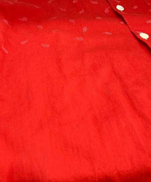 COMME des GARCONS HOMME（コムデギャルソン オム）COMME des GARCONS HOMME (コムデギャルソン オム) ペイズリー柄オープンカラーシャツ レッド サイズ:FREEの古着・服飾アイテム