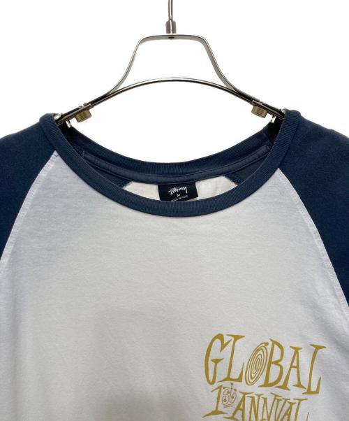 stussy（ステューシー）stussy (ステューシー) ラグランTシャツ ホワイト サイズ:Ⅿの古着・服飾アイテム
