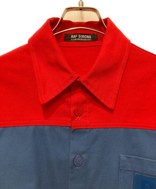 RAF SIMONS（ラフシモンズ）RAF SIMONS (ラフシモンズ) オーバーサイズ バイカラーデニムシャツ ブルー×レッド サイズ:Ｓの古着・服飾アイテム