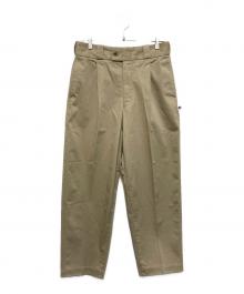 CAHLUMN（カウラム）の古着「TC Twill 1 Tuck Pants」｜ベージュ