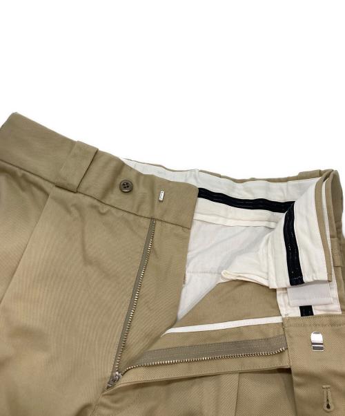 CAHLUMN（カウラム）CAHLUMN (カウラム) TC Twill 1 Tuck Pants ベージュ サイズ:XLの古着・服飾アイテム