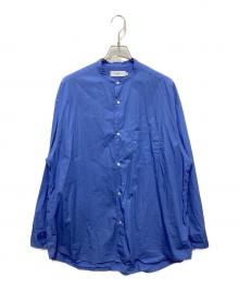 Graphpaper（グラフペーパー）の古着「Broad L/S Oversized Band Collar Shirt」｜ブルー