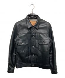 Y'2 leather×UNIQUE JEAN STORE（ワイツーレザー）の古着「レザージャケット」｜ブラック