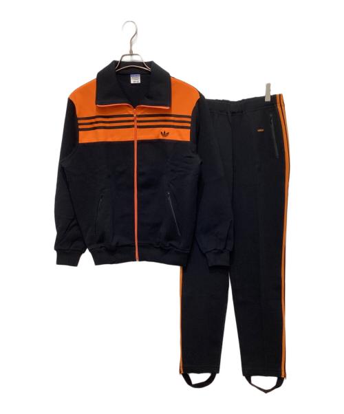 adidas（アディダス）adidas (アディダス) 70~80sセットアップジャージ ブラック×オレンジ サイズ:4の古着・服飾アイテム