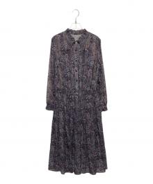 ROCHAS（ロシャス）の古着「ペイズリーシフォンワンピース ROCHAS」｜グレー