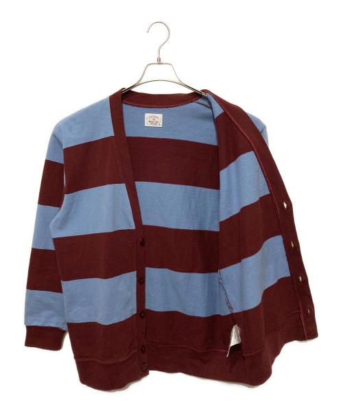 Noah（ノア）Noah (ノア) コットンボーダーカーディガン ブラウン×ブルー サイズ:Ⅼの古着・服飾アイテム